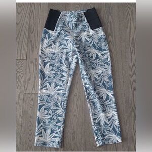 Banana Republic Blue White Floral Cropped Leggings High Rise S